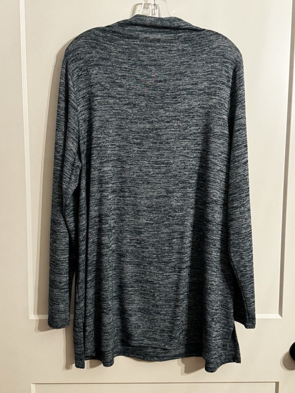 Lands End Mock Turtleneck Tunic Top Green Lagenlook Sz 1X Winter Cozy Gorpcore